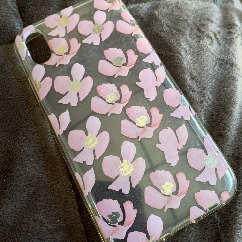 Clear iPhone XS Case With Pink Flowers